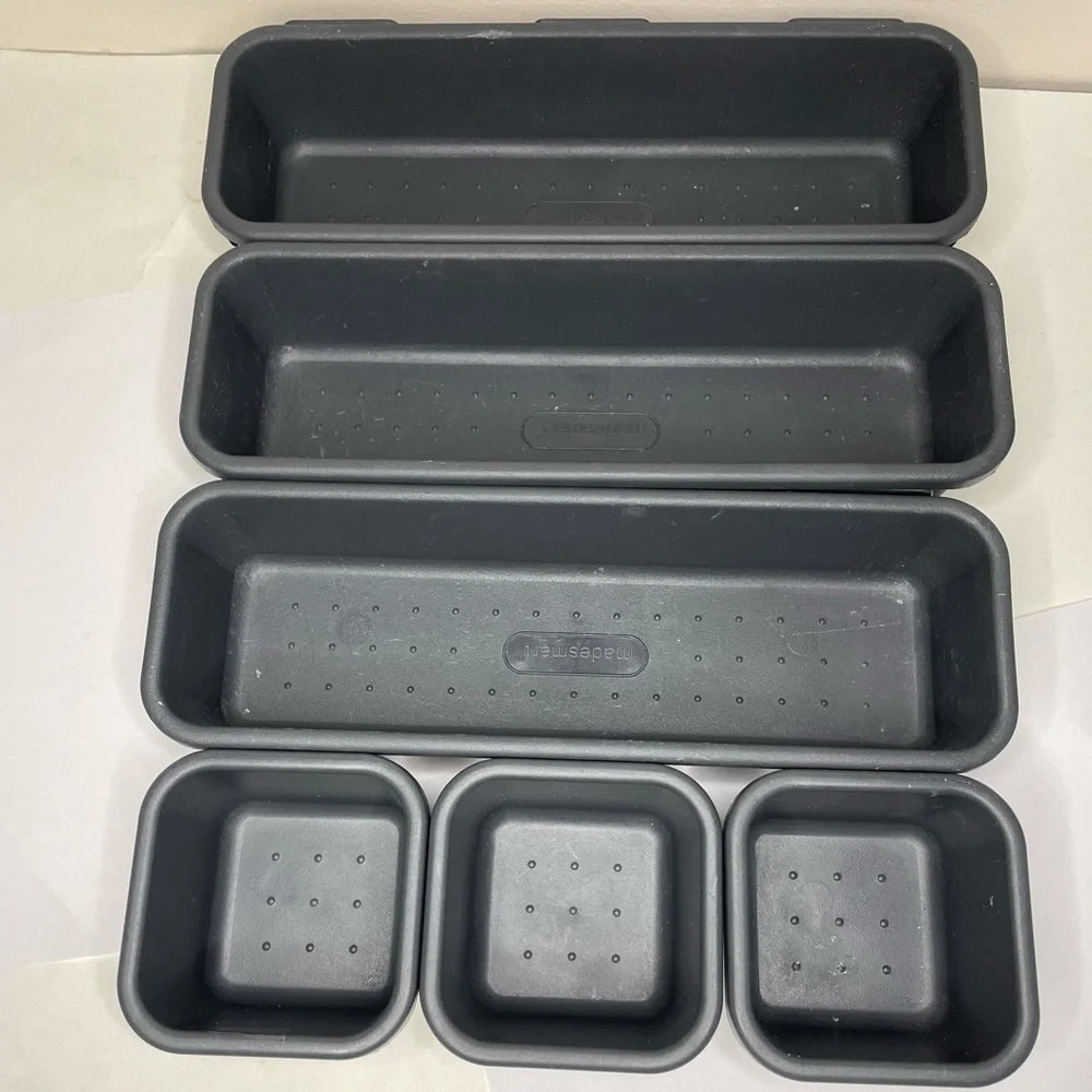 Made Smart Value 6 Piece Interlocking storage Bins Gray Storage